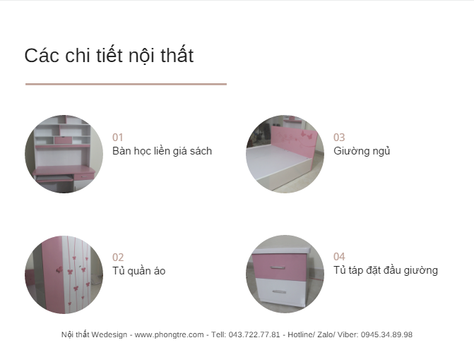 Album bộ nội thất phòng ngủ Teens girl trang trí bướm xinh