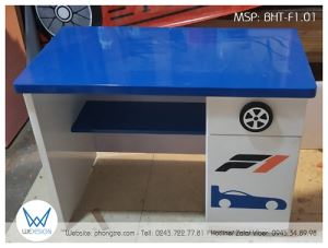 Bàn học thẳng trang trí ô tô đua công thức 1 BHT-F1.01