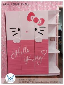 Tủ Hello Kittty liền kệ trang trí dễ thương 