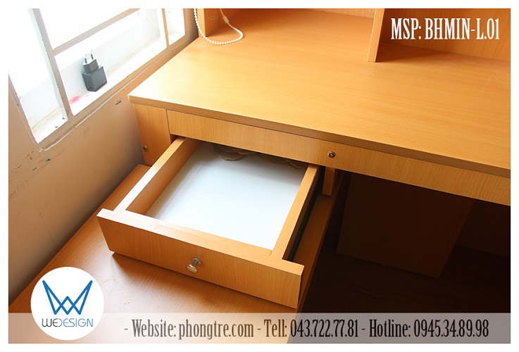 Bàn học MSP: BHMIN-L.01 có ngăn kéo để dụng cụ học tập dưới mặt bàn