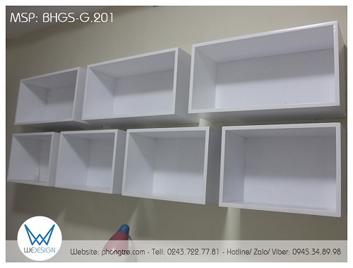 Kệ sách treo tường của bàn học đôi BHGS-G.201 kiểu hộc hình chữ nhật 