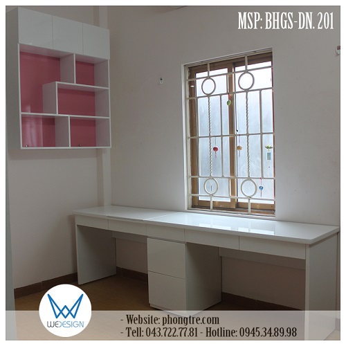 Bàn học đôi đa năng MSP: BHGS-DN.01 đặt áp cửa sổ