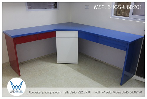 Phần bàn học của bàn học đôi đặt góc 1m6x1m8 BHGS-L.BD201