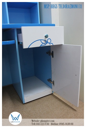Tủ đồ 1 cánh - 1 ngăn kéo dưới mặt bàn rộng 35cm