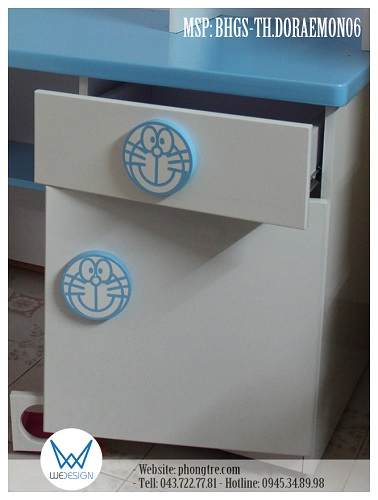 Bộ tay nắm hình tròn sơn tạo hình Mèo máy Doraemon cười tươi