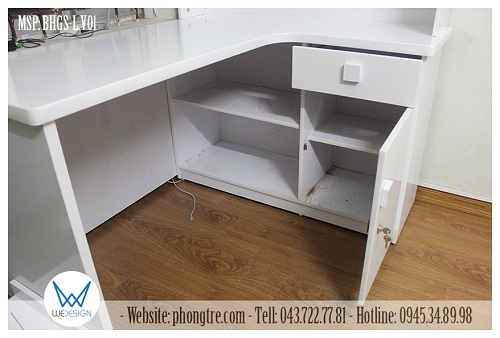 Kết cấu bên trong tủ sách dưới bàn học góc MSP: BHGS-L.V01