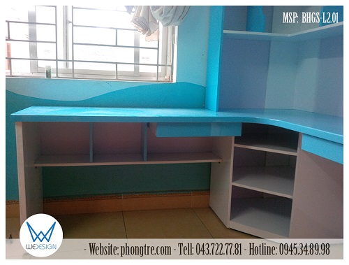 Kệ sách phụ dưới mặt bàn học cao 30cm, sâu 25cm - Tủ đồ được chia đợt để cặp sách