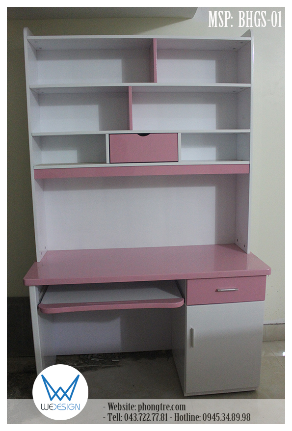 Bàn học sinh liền giá sách MSP: BHGS-01