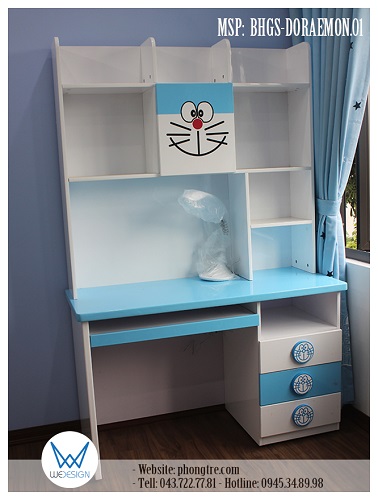 Bàn học liền giá sách Doraemon MSP: BHGS-DORAEMON.01