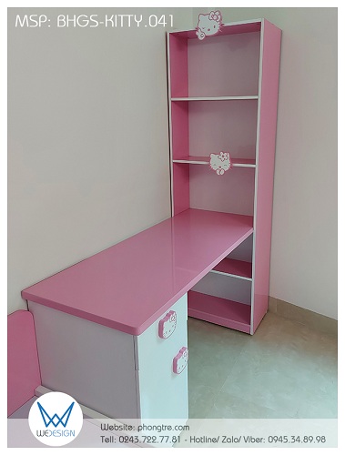 Bàn học liền giá sách Hello Kitty BHGS-KITTY.041