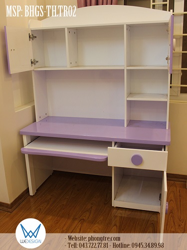 Kết cấu bàn học sinh tiểu học liền giá sách MSP: BHGS-TH.TR02