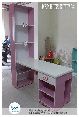 Bàn học đa năng trang trí Hello Kitty BHGS-KITTY.04
