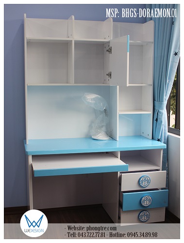 Kết cấu bàn học liền giá sách Doraemon MSP: BHGS-DORAEMON.01