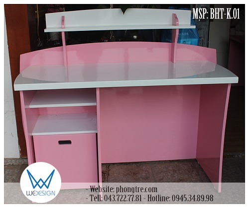 Kệ đồ trang trí phía trên mặt bàn học thẳng MSP: BHT-K.01