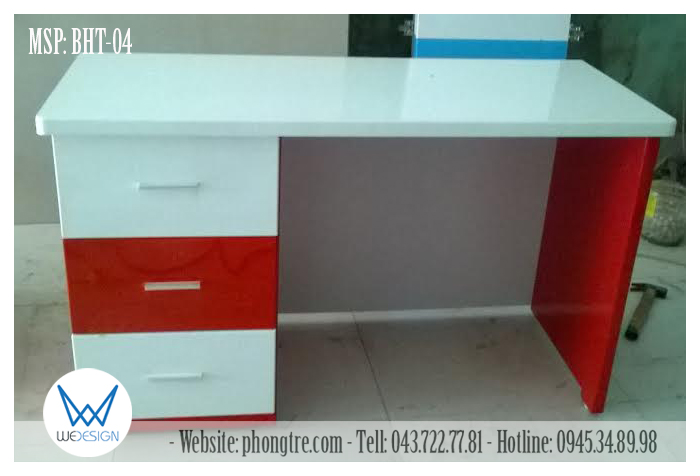 Bàn học có 3 ngăn kéo BHT-04 sắc màu cá tính