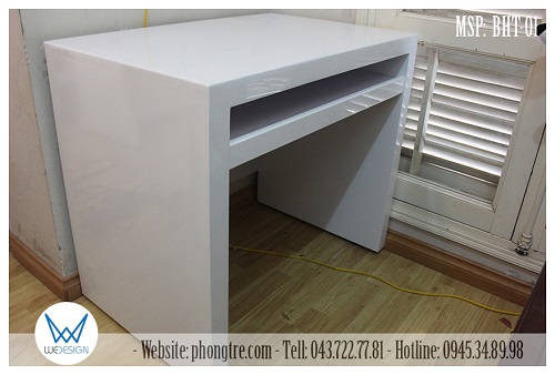 Bàn học chân hộp có đợt rút màu trắng MSP: BHT-01