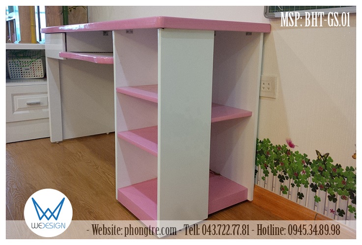 Bàn học sinh thẳng có tủ sách 2 khoang tiện lợi