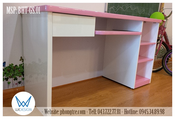Ngăn kéo dưới mặt bàn được thiết kế để dụng cụ học tập của học sinh