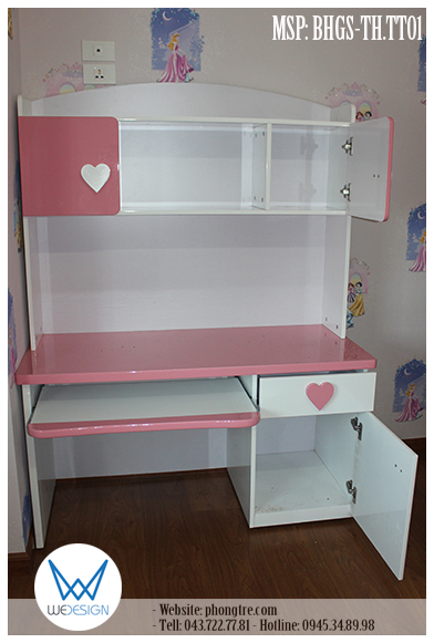 Kết cấu bàn học liền giá sách tiểu học MSP: BHGS-TH.TT01