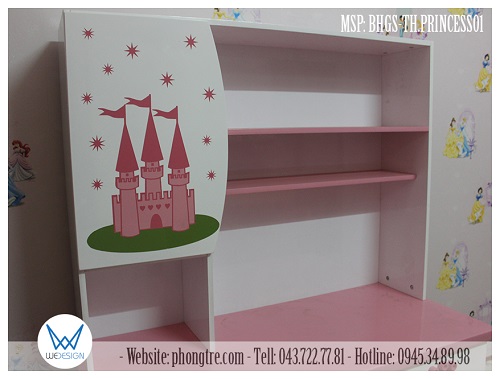 Kệ sách liền bàn của bàn học tiểu học MSP: BHGS-TH.PRINCESS01