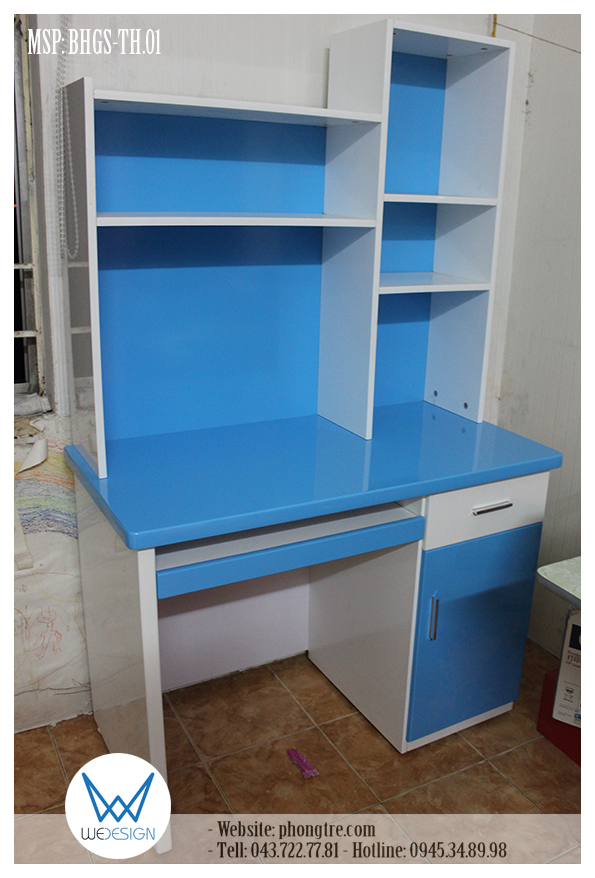 Bàn học sinh tiểu học liền giá sách MSP: BHGS-TH.01 