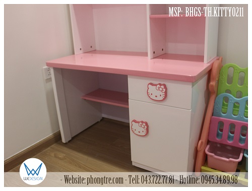 Mặt bàn học dáng thẳng, sâu 50cm, thiết kế nhiều công năng tiện ích cho góc học tập của trẻ em