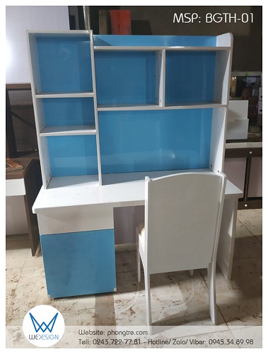 Bộ bàn ghế tiểu học có giá sách BGTH-01