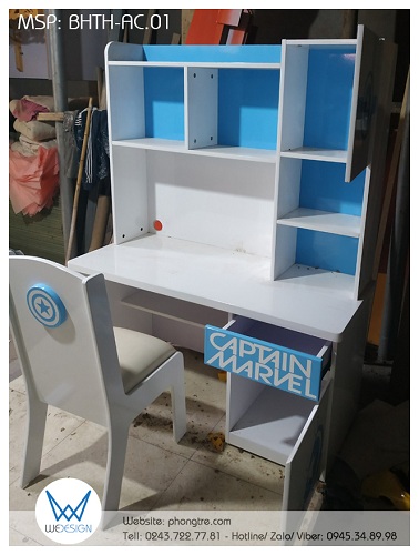 Wedesign nghiên cứu và thiết kế mẫu bàn ghế tiểu học Đội trưởng Mỹ BGTH-AC.01 có kích thước và công năng phù hợp cho bé vào lớp 1 sử dụng trong 5 năm cấp I
