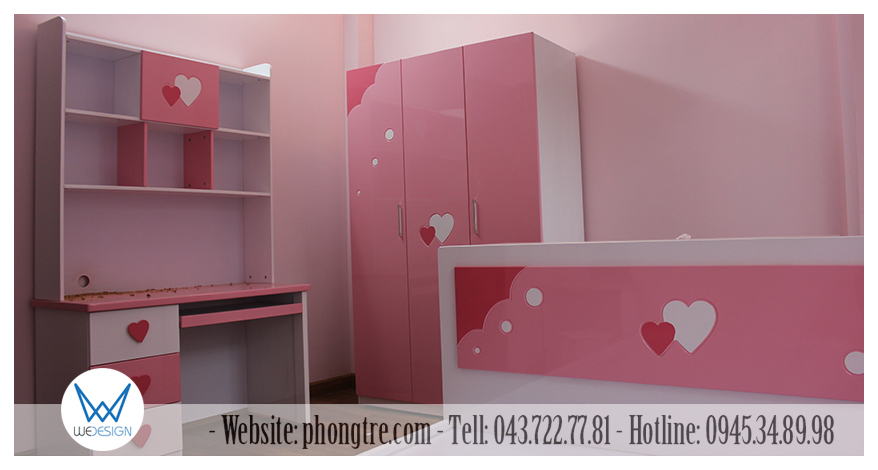 Bộ phòng ngủ bé gái nhà anh Sơn (Hồ Tùng Mậu)