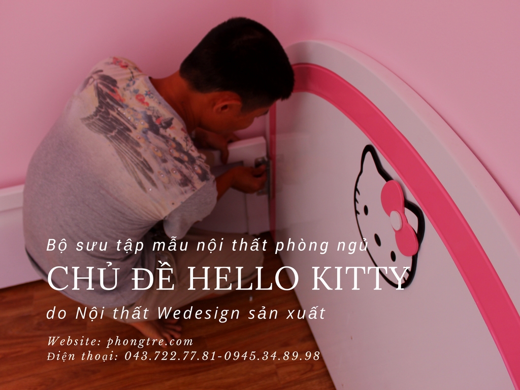 Bộ sưu tập mẫu nội thất phòng ngủ chủ đề Hello Kitty