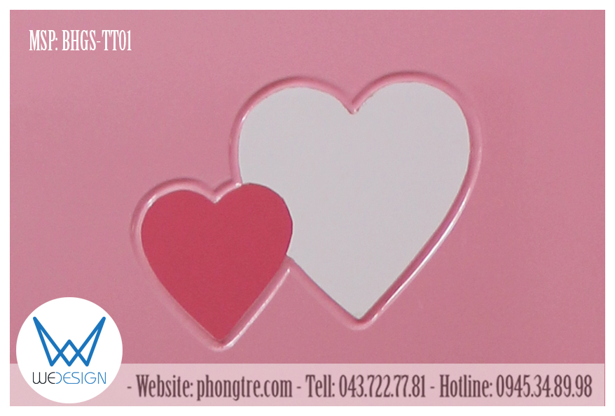 Chi tiết trái tim trang trí bàn học liền giá sách MSP: BHGS-TT01