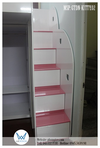 Cầu thang giường tầng đa năng Hello Kitty MSP: GTDN-KITTY.02