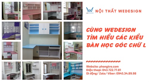 Cùng Wedesign tìm hiểu các kiểu bàn học góc chữ L