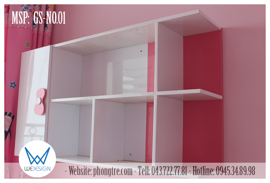 Giá sách có tay nắm nơ mèo Kitty xinh 