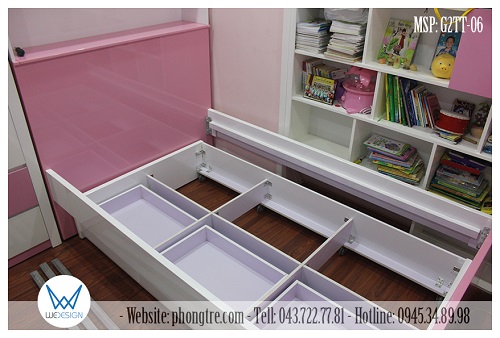 Kết cấu khung giường tầng trên và giường tầng dưới của giường 2 tầng thấp MSP: G2TT-06