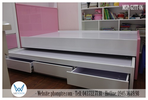 Giường 2 tấng thấp MSP: G2TT-06 đa công năng tiện ích
