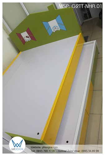 Giường tầng thấp ngôi nhà Hello Kitty và Doraemon G2TT-NHA.01