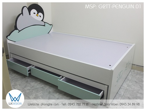 Khi chưa có đệm, giường tầng trên cao 50cm, còn giường tầng dưới khi có đệm hay không có đệm đều có chiều cao 30cm