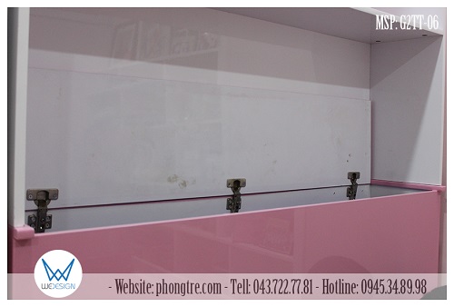 Tủ để chăn đầu giường có kích thước 128cm x 100cm x 25cm có thể để được 2 chăn bông lớn