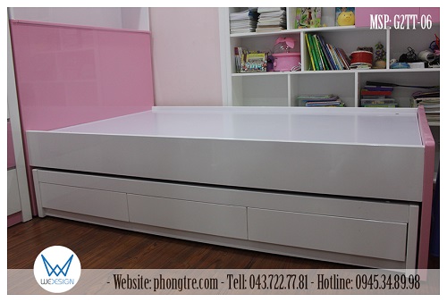 Giường 2 tầng thấp MSP: G2TT-06 tạo khoảng rộng cho phần sàn của phòng ngủ diện tích nhỏ