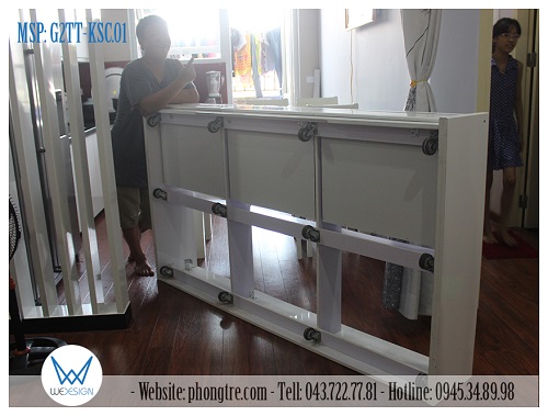 Hệ 12 bánh xe của giường tầng dưới, giúp tầng dưới di chuyển