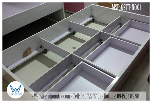 Kết cấu giường tầng dưới của giường tầng thấp MSP: G2TT-NO.01