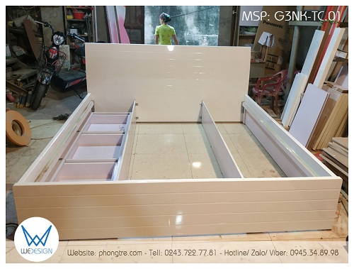 Kết cấu khung giường 3 ngăn kéo G3NK-TC.01
