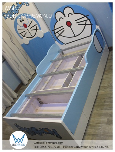 Giường đa năng Doraemon GDN-DORAEMON.01 sử dụng thang giường làm bằng thanh kẽm hộp vuông 40x40mm