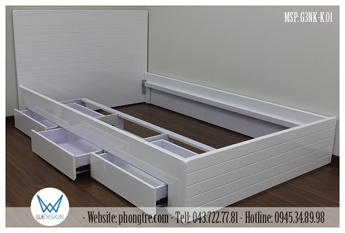 Kết cấu khung giường 3 ngăn kéo G3NK-K.01