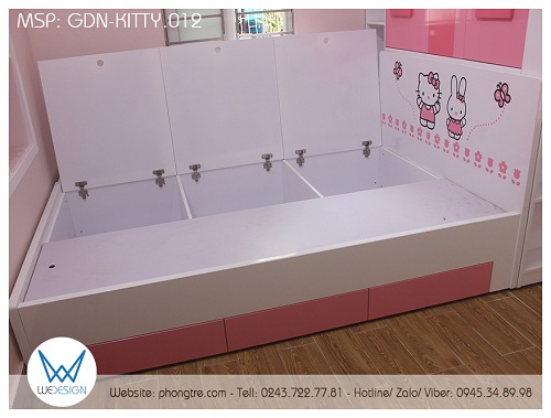 Giường ngủ đa năng Hello Kitty và thỏ Melody dễ thương GDN-KITTY.012