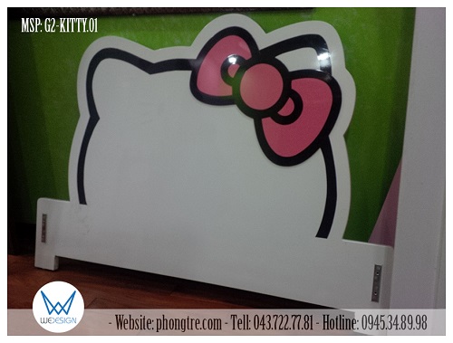 Thiết kế đầu cao của giường ngủ Hello Kitty đeo nơ MSP: G2-KITTY.02