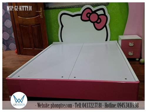 Giường ngủ Hello Kitty đeo nơ dễ thương MSP: G2-KITTY.02