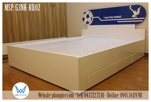 Giường 3 ngăn kéo I Love Play Football G3NK-BD.02