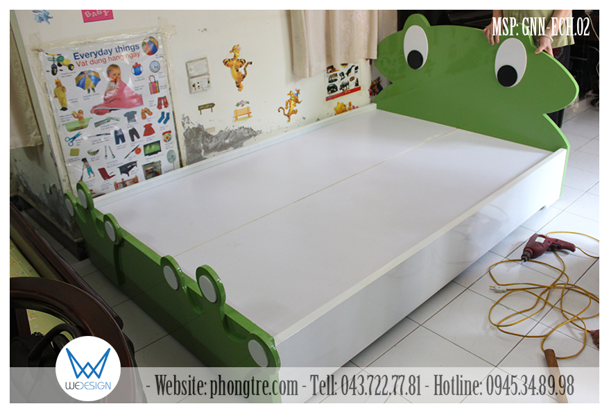 Giường ngủ trẻ em ếch Keroppi ngộ nghĩnh
